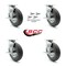 Service Caster 8 Inch Gray Pneumatic Wheel Swivel Casters with Brakes and Bolt Swivel Lock Set SCC-100S280-PNB-GRY-TLB-BSL-4 - alternate 2